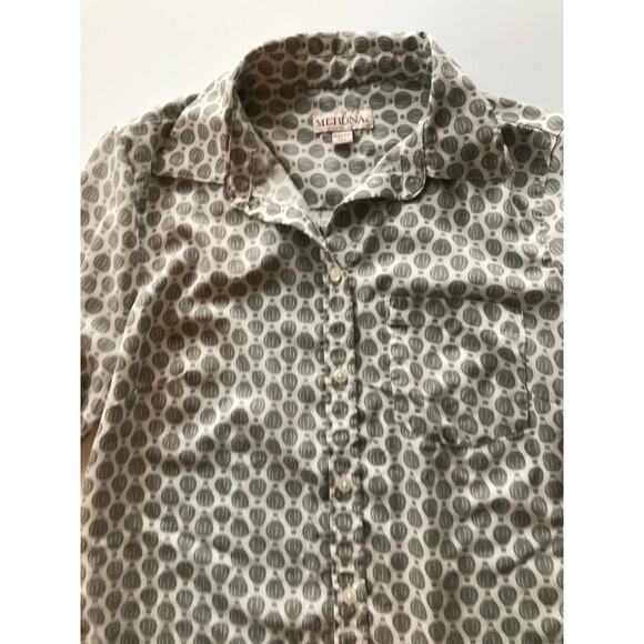 Merona Button Up Long Sleeve Shirt Gray Air Balloon Print - Picture 8 of 14